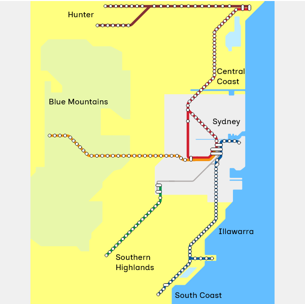 NSW Intercity Map